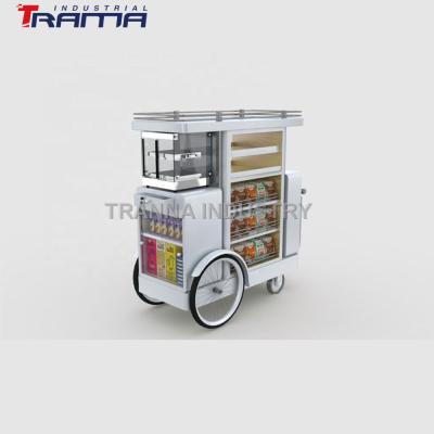 China Vegetable processing plant with glass burger van display candy cart wooden candy carts wooden food carts for sale