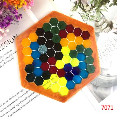 China Viable 7071 Digital Tray Puzzle Toys Brain Teaser Hexagon Resin Silicone Mold for sale