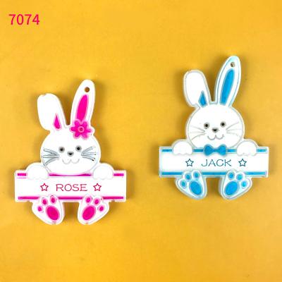 China 7074 Easter Rabbit Resin Molds Sustainable Silicone Chain Mold for sale