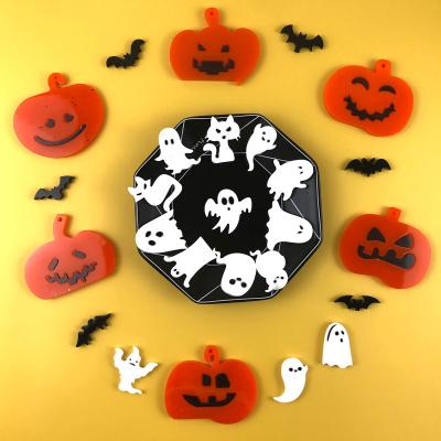 China Viable 5584 5586 Halloween Pumpkin Molds Witch Paddle Mold For Epoxy Resin - Glossy DIY Resin Silicone Mold for sale