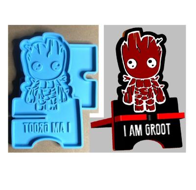 China Viable 4301 groot phone stand holder set silicone mold for resin craft for sale