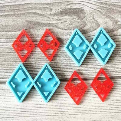 China 3459 3458 Viable Bow Earrings DIY Mold For Epoxy Resin Silicone Earring Mold for sale