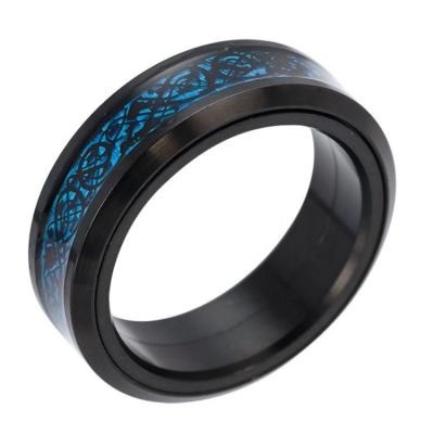 China 2020 New Arrival Trendy Daily Life HipHop Mens Gunmetal Plated Stainless Steel Spin Rings for sale