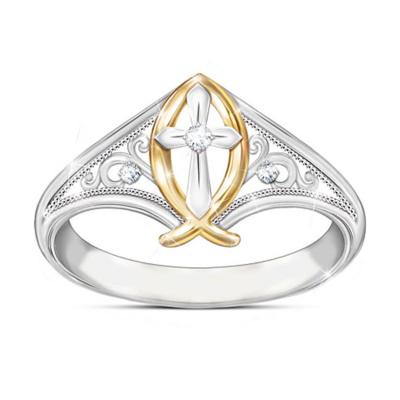 China Factory Direct Sale Fashion Cute Hot Women Copper With Zircon Double Color Cross Shaped Ring for sale