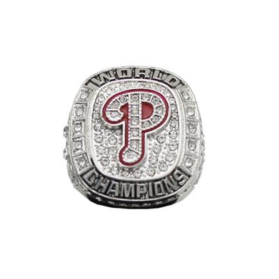 China Fashion FASHION Custom High Quality Fans Design Alloy Baseball Philadelphia Phillies Silver Plated Championship Ring for sale