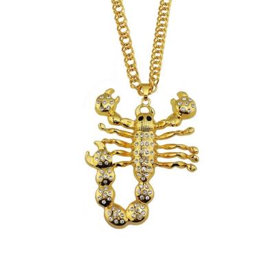 China High Polished Gold Color Alloy Fashion Long Chain Mens Hip Hop Scorpion Necklace New Arrival Casual/Sporty Large for sale