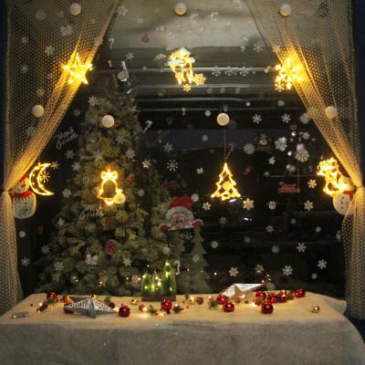 China Holiday Decoration Christmas Window Decoration Set with Light Pendant, Decorative Curtain Window Stickers, Snowflake, Christmas Hanging Ornament for sale