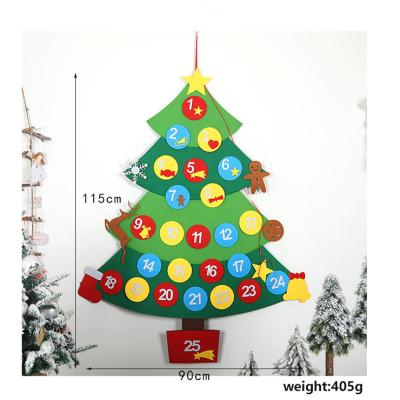 China Christmas Tree Decoration Kids Christmas Tree Decorations Countdown Calendar DIY Felt Christmas Tree Navidad For 2022 New Year Gifts for sale