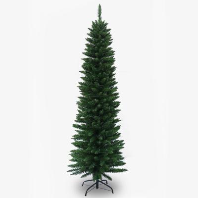 China 7ft (210cm) Slim Christmas Tree Eco-friendly Pencil Tree Artificial Christmas Tree For Holiday Decoration for sale