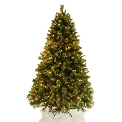 China Christmas Party Decoration 6FT LED Lighting PVC+PE Mixed Luxury Hinged Artificial Christmas Tree for sale