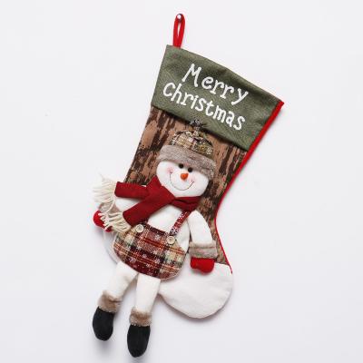 China Chirstmas Decor Sale Best And Popular Snowman Design Christmas Stocking for sale