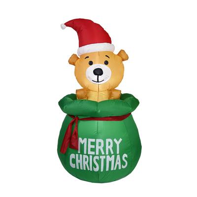 China New Design Terylene 2021 High Sales Christmas Inflatable Burst Bear For Holiday Wedding Party Decoration Supplies Ornament Craft Gifts for sale