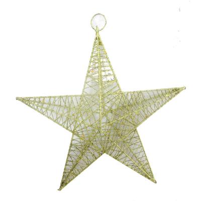 China Metal Gold Metal Hanging Star with Sequin for Christmas Decoration for sale