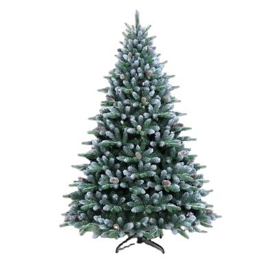 China Christamas Home Decoration 6FT/7FT/9FT UK Style Original Design Europe High Quality PVC+PE Trend Mixed Luxury Hinged Christmas Tree for sale