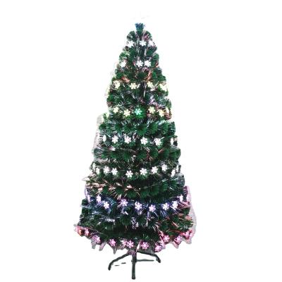 China Christmas Decoration PVC Fiber Optic Tree With LED Snowflake Christmas Tree Custom Large Christmas Tree Light Up Christmas Tree Deco for sale