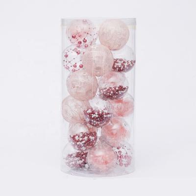 China Cherry Hot Pastel Chritmas Party Sale Christmas Ball Set Transparent Hanging Christmas Tree Ornaments for sale