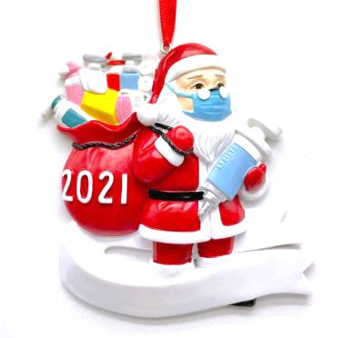 China 2021 Trendy Christmas Tree Santa Christmas Tree Ornaments Resin Hanging Pendants For Holiday Decoration for sale