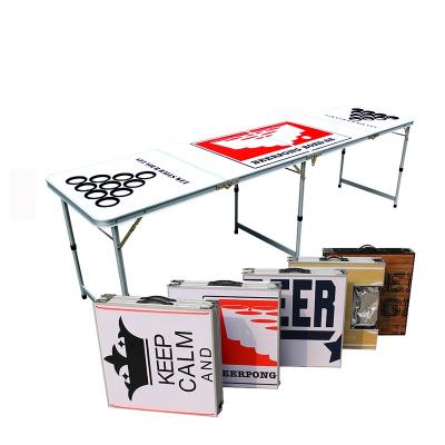 China 240*60*70CM Outdoor Portable Social Distancing Party Furniture Aluminum Folding Beer Pong Table 240*60*70CM for sale