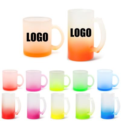 China Wholesale Custom Viable Clear Quaff Frosted Sublimation Logo Masks Water Glass Mugs Beer Mug for sale