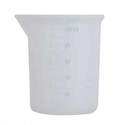 China Sustainable Customized 100ml Silicone Mixing Measuring Cups For Kitchen And Baking Recyclable Silicone Cup for sale