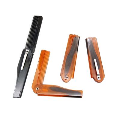 China Customized Folding Plastic Comb Type Portable Eco-friendly Businessmen Travel Beard Knife for sale