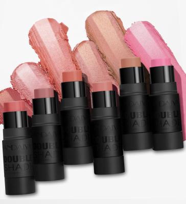 China Waterproof Factory Wholesale Blusher New design Two in One Natural Makeup Blush Stick With Highlight Core Pink  Blush Balm for sale