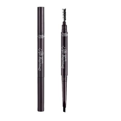 China Waterproof Double Headed Rotatable Cosmetic Pencil With Brush Waterproof Oil-proof Smudge-proof Eyebrow Pencil For Novice for sale