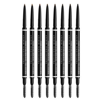 China Waterproof Custom Logo Eyebrow Pen Waterproof Double Ended Eye Brow Pencil With Brush Black Grey Eyebrow Pencil For for sale