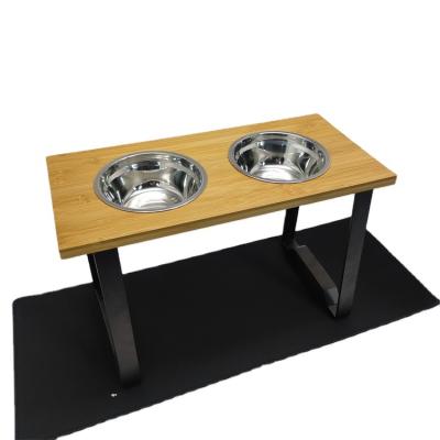 China Sustainable Factory Direct Wood And Metal Dog Feeder With Feeding Dog Holder for sale