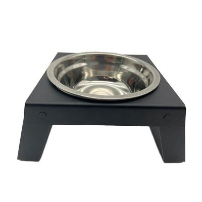 China Factory Custom Steel Folding Dog Feeder Viable For Dog Cat With Raised Stainless Steel 2 Pet Food Feeder for sale