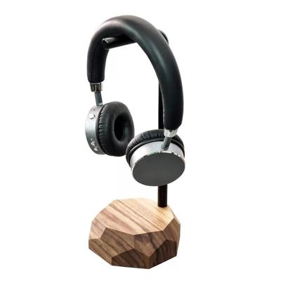 China Wood+Metal Earphone Stand Fashion Design Wooden+Aluminum Alloy Earphone Headsets Desktop Stand Accssories for sale