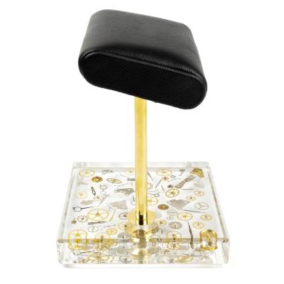 China Customized Real Leather Marble Stand Modern Clear Base Display Stand Watch Stand for sale