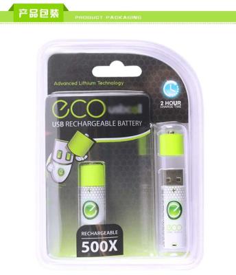 China USB Rechargeable Battery, 1.5V, 5AA 1040mAh Li-ion, 2 hours charging, rechargeable 500X for sale