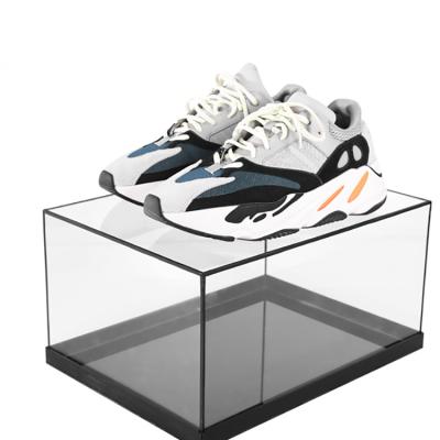 China Recyclable Hot Selling Transparent Acrylic Display Box Counter Sneaker Display Rack for sale