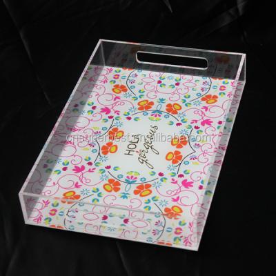 China Durable Customize Crystal Clear Acrylic Trays Wholesale /Acrylic Serving Tray Clear Acrylic Tray for sale