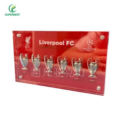 China Volume Good Quality Cups Liverpool FC Acrylic Wholesale Desktop Engraving Acrylic Holders for sale