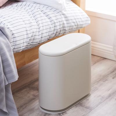 China Sustainable Nordic Type Kitchen Bathroom Classified Trash Bin Household Press Covered Wastebasket Large for sale