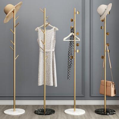 China (Other)Adjustable Lounge Around Marble Low Floor Standing Metal Coat Rack for sale