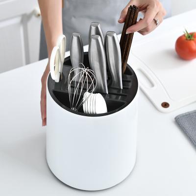 China 2021 New Viable Creative Kitchen Rotating Knife Rack Chopsticks Administer Storage Box Combination Multifunctional Drain Spoon Rack for sale