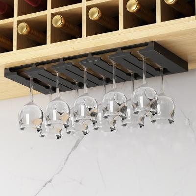 China Sustainable Removable Under Cabinet Metal Cup Holder Ceiling Wine Glass Rack Hanging Glass Rack for sale