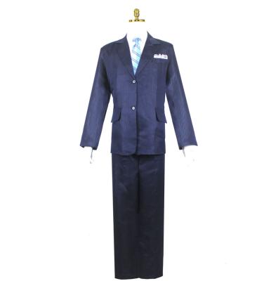 China Burial Supplies Cheap Burial Suit Funeral Blue Dead Shroud Stripe Men's Clothing Ancient Style Funeral Products for sale