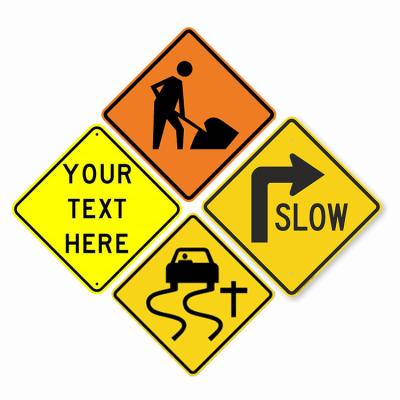 China 24 In*24 In Orange Reflective Traffic Signs Construction Work Ahead Signage for sale