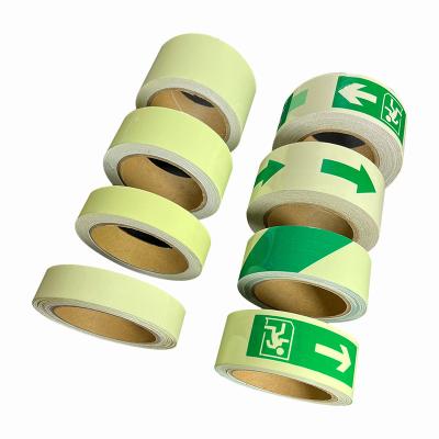 China Arrow Shape PVC Material Self Adhesive Glow In The Dark Safety Tape for Stage Marking for sale