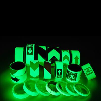 China Custom Luminous Film Photoluminescent Tape Self-adhesive Glow in the Dark Warning Tape for sale