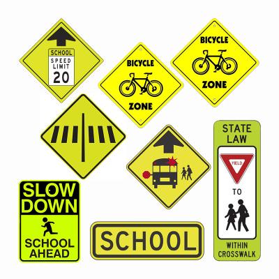 China Reflective Sticker Aluminum Custom School Zone Signs Customized Thickness Shape for sale