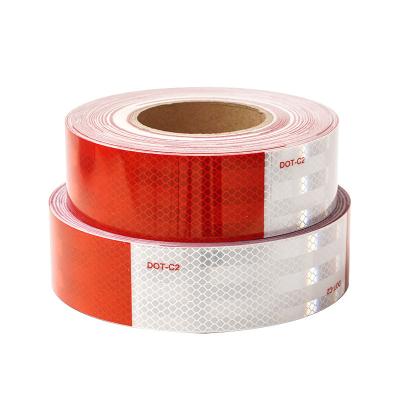 China High Visibility Red And White Adhesive Warning Reflective Tape For Trucks Trailers for sale