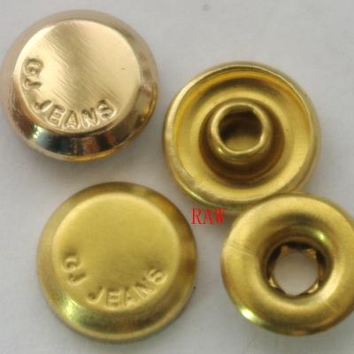 China 9.5mm High Runway Edge Gold Metal Badge Jeans Denim Studs Nickel Free Rivet for sale