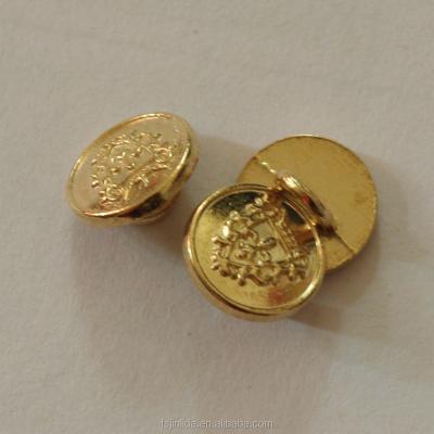 China 10mm viable 2 hole zinc alloy gold color sew on button for shirt for sale