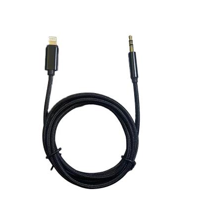 China High Quality Mobile Phone Nylon Braid For Lighting To 3.5mm Earphone Jack Audio Aux Cable 1M Splitter Earphones Cable IOS 14 for sale