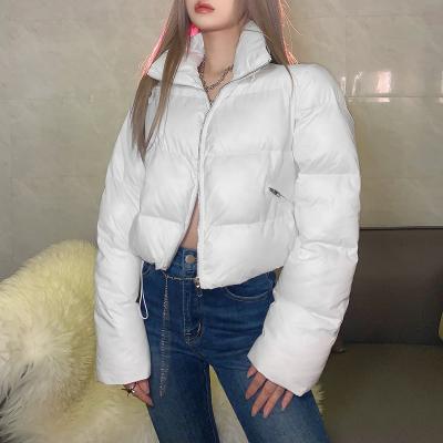 China Akaily Winter Breathable Coats And Stripper Jackets For Women Streetwear Zipper Jacket Bubble Coats 2021 Fashion Black Soild Jackets Female for sale